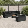 Image de 9 personnes Vidaxl 10 pieces resine tressee salon de jardin modulable 62 x 62 x 69 noir