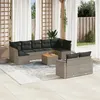 Image de Salon de jardin modulable vidaxl gris 10 pieces rotin 62 x 62 x 69 cm 9 personnes