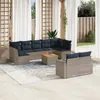 Image de vidaXL Salon de Jardin avec Coussins 10 pcs, Canapés de Patio, Ensemble de Meubles, Mobilier de Terrasse Exterieur, Gris 3256607