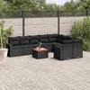 Image de Noir Vidaxl 10 pieces 9 personnes resine tressee 62 x 62 x 69 salon de jardin modulable