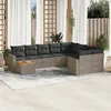 Image de Vidaxl Salon de jardin modulable - Lot de 10 pieces - Rotin Gris - 62 x 62 x 69 cm