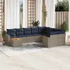 Image de vidaXL Salon de Jardin avec Coussins 10 pcs, Canapés de Patio, Ensemble de Meubles, Mobilier de Terrasse Exterieur, Gris 3256621