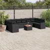 Image de vidaXL Salon de Jardin avec Coussins 11 pcs, Canapés de Terrasse, Ensemble de Meubles de Patio, Mobilier d'Extérieur, Noir 3256622