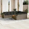 Image de Vidaxl Salon de jardin modulable - Lot de 11 pièces - Rotin gris - 2 personnes - Avec rangement - 62 x 62 x 69 cm