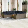 Image de vidaXL Salon de Jardin avec Coussins 11 pcs, Canapés de Patio, Ensemble de Meubles, Mobilier de Terrasse Exterieur, Gris 3256635