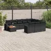Image de Salon de jardin modulable Vidaxl 10 personnes resine tressee noir 62 x 62 x 69 cm 11 pieces