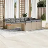 Image de Salon de jardin modulable vidaxl beige rotin 11 pieces 62 x 62 x 69 cm 10 personnes