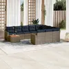 Image de vidaXL Salon de Jardin avec Coussins 11 pcs, Canapés de Patio, Ensemble de Meubles, Mobilier de Terrasse Exterieur, Gris 3256642