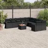 Image de Salon de jardin modulable Vidaxl 11 pieces noir resine tressee 62 x 62 x 69 cm 10 personnes