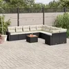 Image de Salon de jardin modulable vidaxl noir rotin 2 personnes 62 x 62 x 69 cm 11 pieces