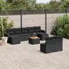Image de Salon de jardin modulable Vidaxl resine tressee noir 10 pieces 62 x 55 x 69 cm 9 personnes