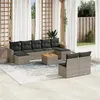 Image de Salon de jardin modulable vidaxl rotin gris 10 pieces 62 x 55 x 69 cm