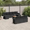 Image de Salon de jardin modulable Vidaxl 11 pieces noir 10 personnes 55.0 x 62 x 69 cm resine tressee