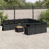 Image de Salon de jardin modulable Vidaxl resine tressee noir 12 pieces 62 x 62 x 69 11 personnes