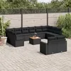 Image de vidaXL 13-delige Loungeset met kussens poly rattan zwart3256685