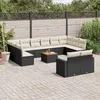 Image de Salon de jardin modulable Vidaxl rotin noir 13 pieces x 65.5 x 69 12 personnes