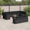 Image de Salon de jardin modulable Vidaxl resine tressee noir 14 pieces 62 x 62 x 69