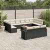 Image de Salon de jardin modulable Vidaxl rotin noir 14 pieces x 65.5 x 69