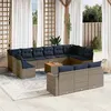 Image de vidaXL Salon de Jardin avec Coussins 14 pcs, Canapés de Patio, Ensemble de Meubles, Mobilier de Terrasse Exterieur, Gris 3256698