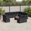 Image de Salon de jardin modulable Vidaxl 13 pieces resine tressee 12 personnes 62 x 62 x 69 cm noir