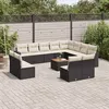 Image de vidaXL Salon de Jardin avec Coussins 13 pcs, Canapés de Patio, Ensemble de Meubles, Mobilier de Terrasse Exterieur, Noir 3256700