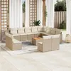 Image de Salon de jardin modulable Vidaxl resine tressee beige 3 pieces 12 personnes