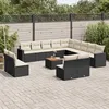 Image de Salon de jardin modulable vidaxl rotin 12 personnes 14 pieces 62 x 62 x 69 cm noir