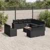 Image de Salon de jardin modulable Vidaxl 12 pieces resine tressee noir 62 x 62 x 69 11 personnes