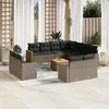 Image de Salon de jardin modulable vidaxl gris 11 personnes resine tressee 62 x 62 x 69 cm 12 pieces