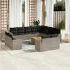 Image de Salon de jardin modulable Vidaxl resine tressee gris 13 pieces x 65.5 x 69
