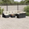 Image de vidaXL Salon de Jardin avec Coussins 11 pcs, Canapés de Terrasse, Ensemble de Meubles de Patio, Mobilier d'Extérieur, Noir 3256742