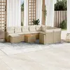 Image de Vidaxl Salon de jardin modulable - 11 pièces - Rotin - Beige - 10 personnes