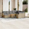 Image de Salon de jardin modulable vidaxl rotin 10 personnes 11 pieces 62 x 62 x 69 cm beige