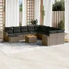 Image de Salon de jardin modulable vidaxl 12 pieces rotin gris 62 x 62 x 69 cm