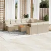Image de Salon de jardin modulable vidaxl 12 personnes beige resine tressee 62 x 62 x 69 cm 13 pieces