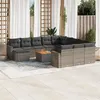 Image de Salon de jardin modulable vidaxl rotin gris 13 pieces 62 x 62 x 69 cm