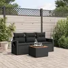 Image de vidaXL Salon de Jardin avec Coussins 4 pcs, Canapés de Terrasse, Ensemble de Meubles de Patio, Mobilier d'Extérieur, Noir 3256762