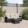 Image de vidaXL Salon de Jardin avec Coussins 4 pcs, Canapés de Terrasse, Ensemble de Meubles de Patio, Mobilier d'Extérieur, Noir 3256763