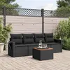 Image de vidaXL Salon de Jardin avec Coussins 5 pcs, Canapés de Terrasse, Ensemble de Meubles de Patio, Mobilier d'Extérieur, Noir 3256769