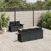 Image de vidaXL Salon de Jardin avec Coussins 6 pcs, Canapés de Terrasse, Ensemble de Meubles de Patio, Mobilier d'Extérieur, Noir 3256776