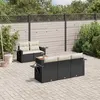 Image de Salon de jardin modulable Vidaxl 6 pieces 5 personnes noir 62 x 55 x 69 cm resine tressee