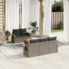 Image de Salon de jardin modulable Vidaxl gris 5 personnes 6 pieces 62 x 55 x 69 cm resine tressee