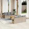 Image de Salon de jardin modulable vidaxl beige resine tressee 6 personnes 62 x 55 x 69 cm 7 pieces