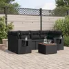 Image de Salon de jardin modulable Vidaxl 7 pieces noir resine tressee 62 x 62 x 69 cm 6 personnes
