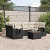 Image de vidaXL Salon de Jardin avec Coussins 7 pcs, Canapés de Terrasse, Ensemble de Meubles de Patio, Mobilier d'Extérieur, Noir 3256791