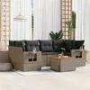 Image de Salon de jardin modulable VIDAXL resine tressee gris 7 pieces x 62 x 69 6 personnes