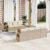 Image de vidaXL Salon de Jardin avec Coussins 8 pcs, Canapés de Terrasse, Ensemble de Meubles de Patio, Mobilier d'Extérieur, Beige 3256800