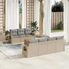 Image de Salon de jardin modulable VIDAXL polyethylene beige 8 pieces x 62 x 69 7 personnes