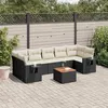 Image de vidaXL Salon de Jardin avec Coussins 8 pcs, Canapés de Terrasse, Ensemble de Meubles de Patio, Mobilier d'Extérieur, Noir 3256805
