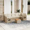 Image de vidaXL Salon de Jardin avec Coussins 8 pcs, Canapés de Terrasse, Ensemble de Meubles de Patio, Mobilier d'Extérieur, Beige 3256807